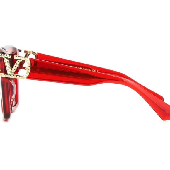 New! Valentino V UNO VLS 107D, Red Square Sunglasses, Authentic main image 4